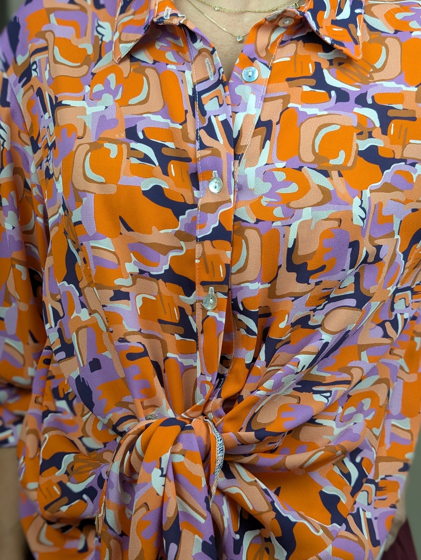 Camisa arte - naranja y morada