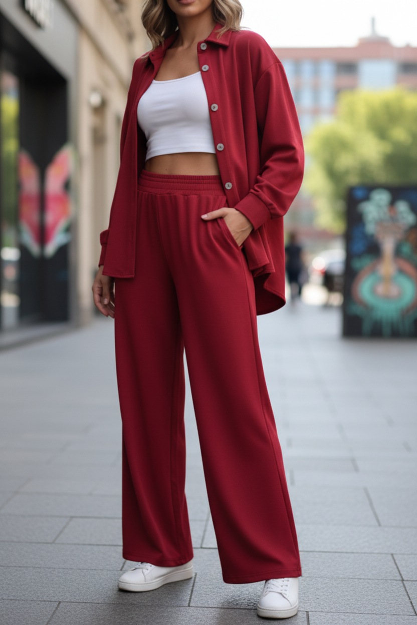 Conjunto Camisa y Pantalón rojo