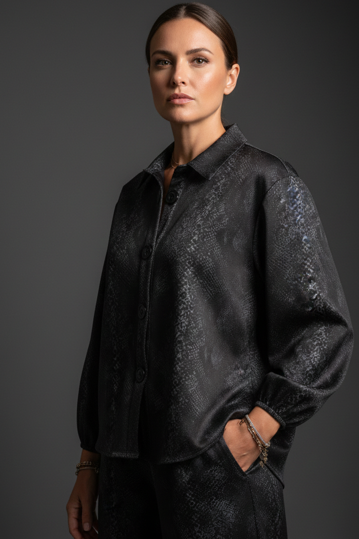 Camisa midi serpiente Gris
