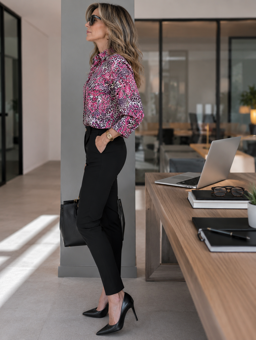 Camisa animal print rose