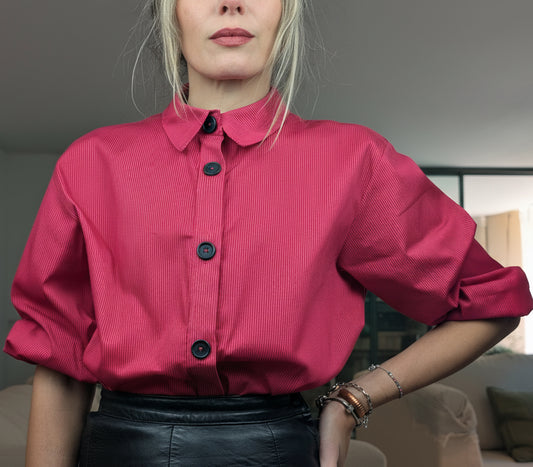 Camisa cherry a rayas