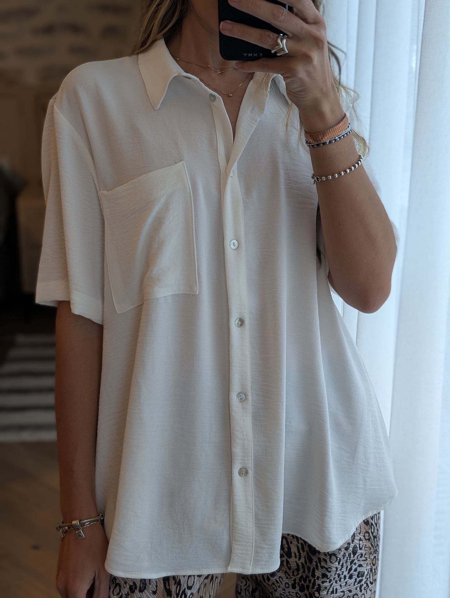 Camisa unitalla mangas cortas