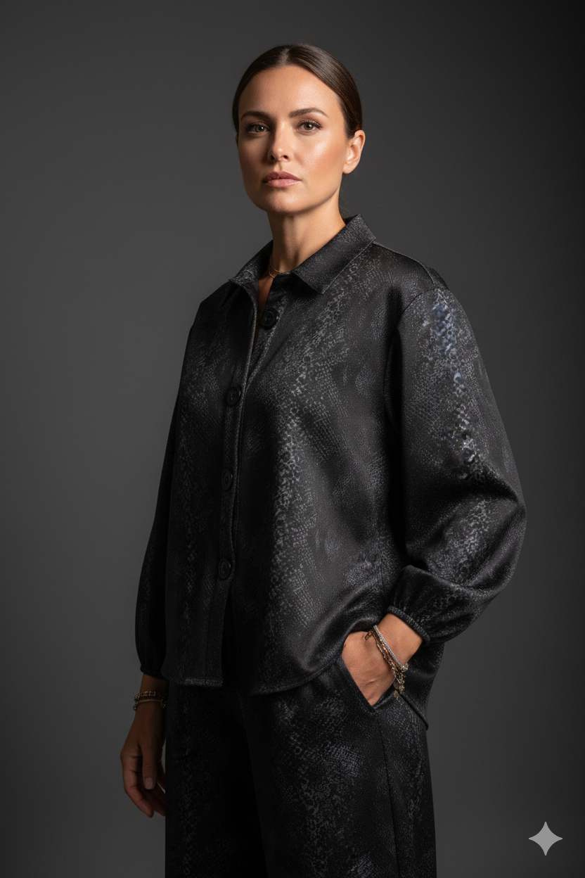 Camisa midi serpiente Gris