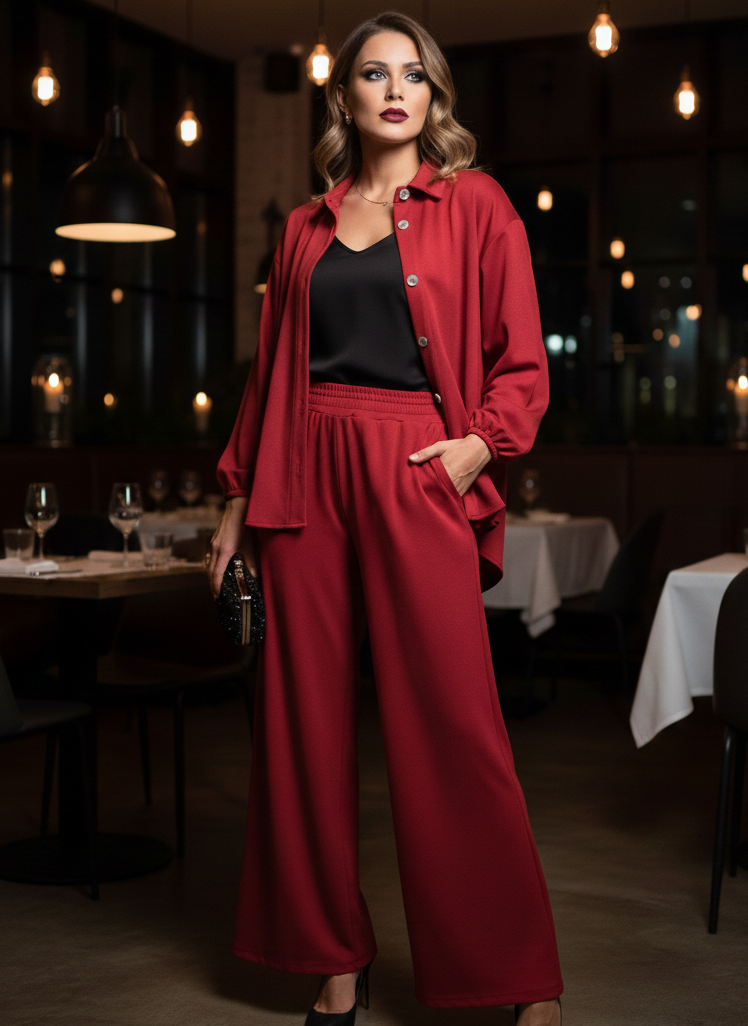 Conjunto Camisa y Pantalón rojo