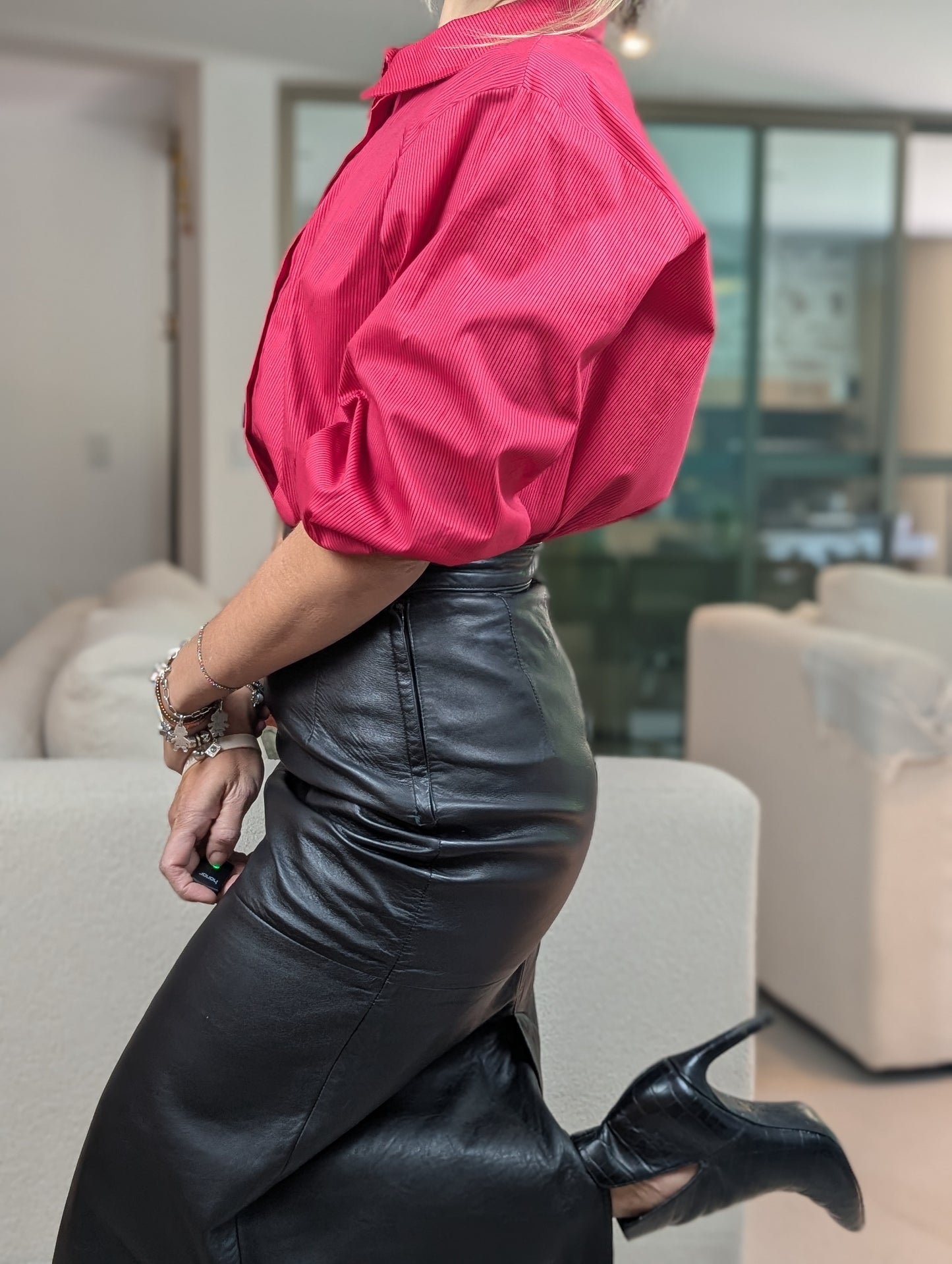 Camisa cherry a rayas