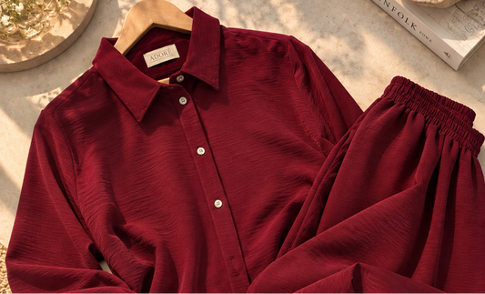 Conjunto color vino