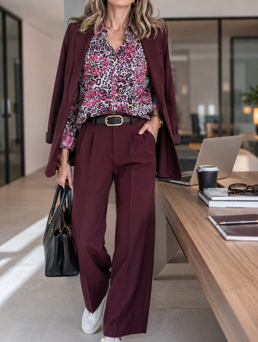Camisa animal print rose